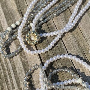 2 long 30” strands of beaded layering necklaces
